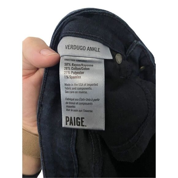 Paige Denim Verdugo Ankle Jeans In Dark Wash - Picture 7 of 7